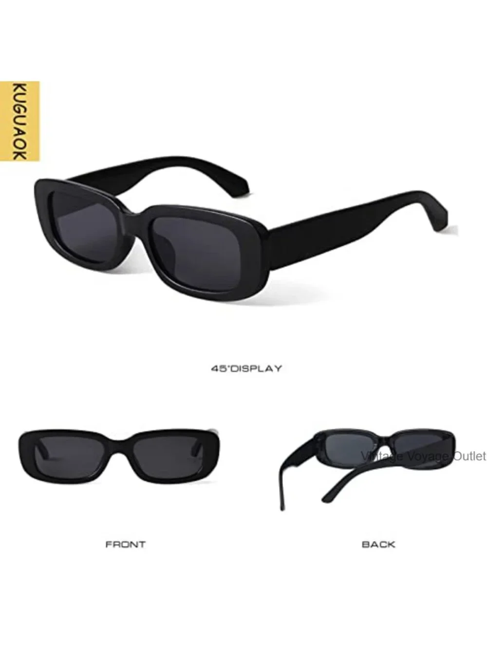 Retro Rectangle Sunglasses Women Men Vintage Square UV Protection
